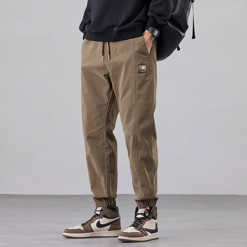 秋季新款男士休闲裤爆款棉宽松百搭简约潮流高档束脚九分裤#2913