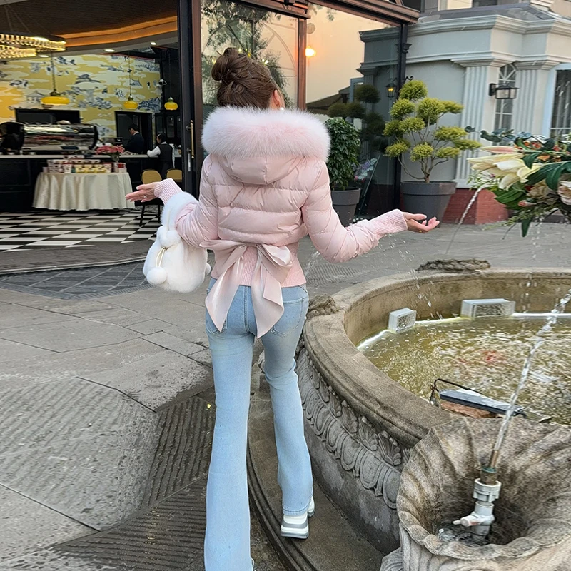 冰冰来了藏肉BUG 简约百搭高腰牛仔裤小个子薄绒微喇长裤26515