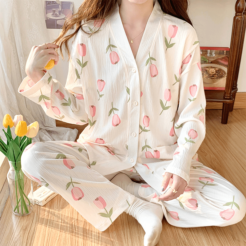 可外穿月子服夏季薄款产后孕妇睡衣喂奶7-8月份透气9吸汗哺乳家居