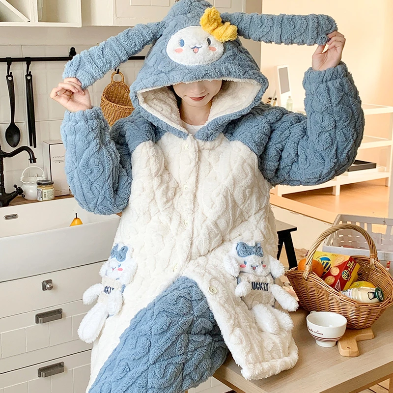 冬季夹棉孕妇加绒加厚睡衣哺乳大肚子冬款月子服12月份珊瑚绒产后