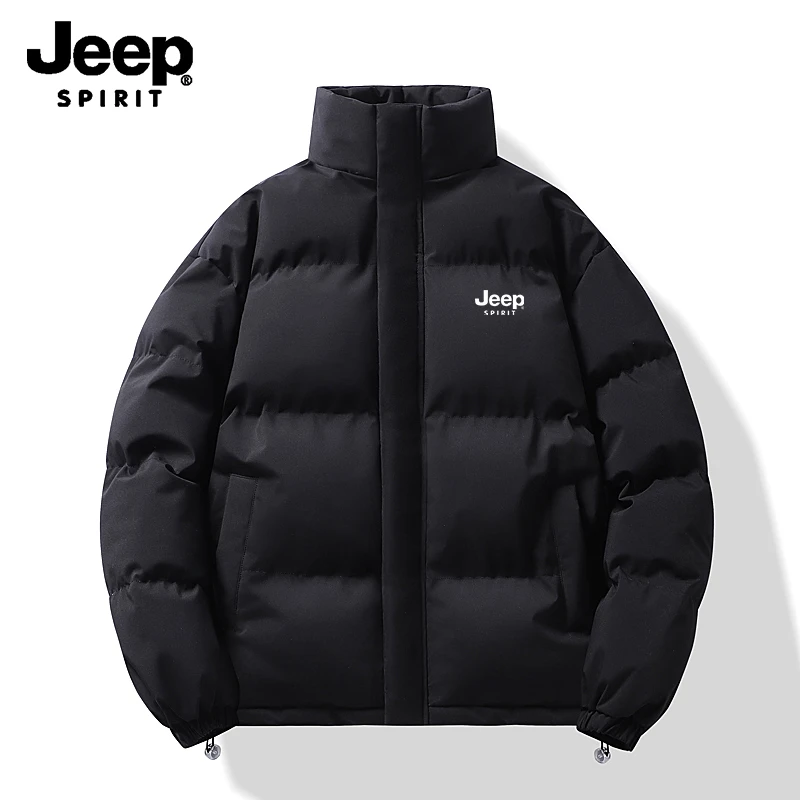 Jeep吉普冬季新款棉衣男士棉袄加厚情侣ins纯色百搭立领保暖外套