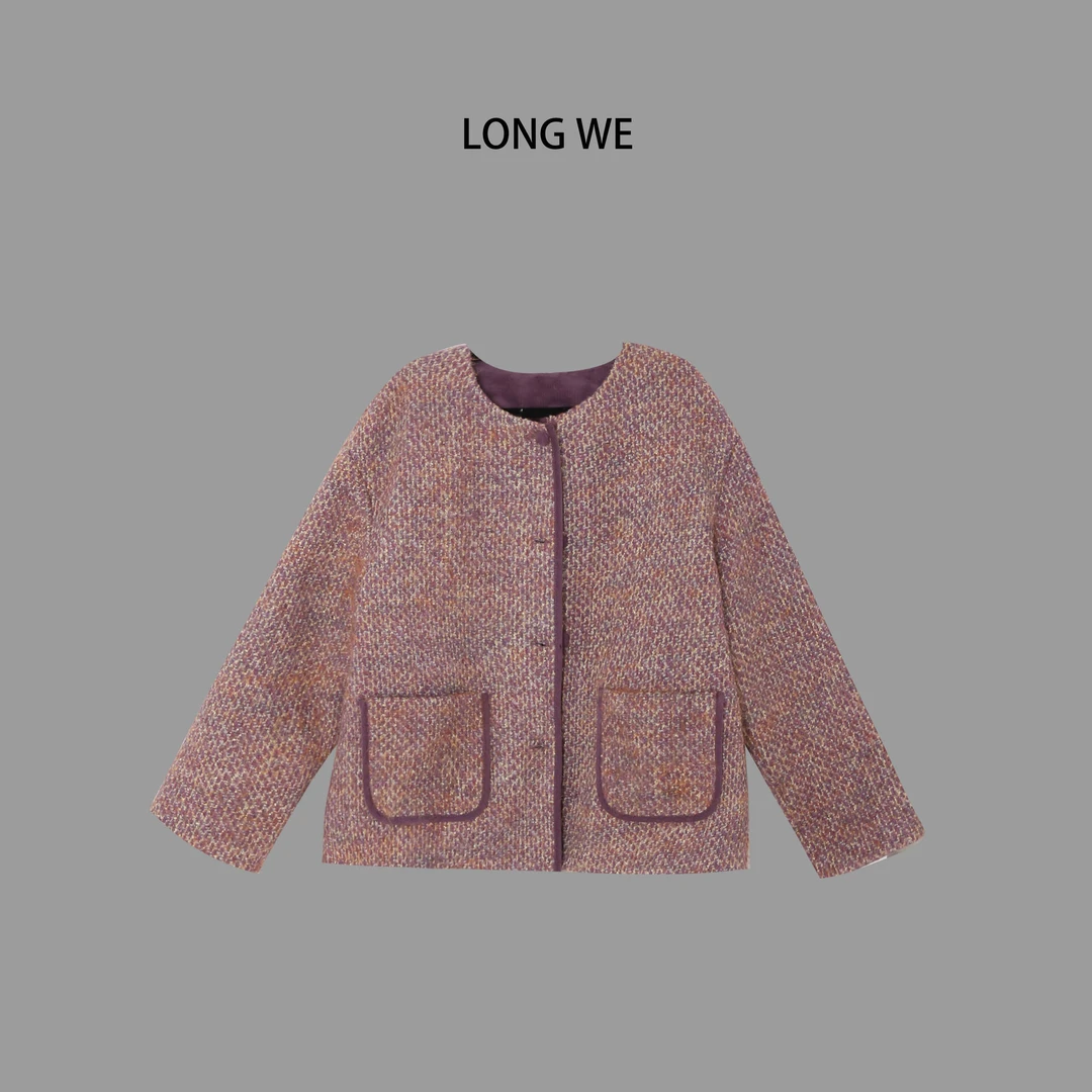 紫米露 绵羊毛混纺95白鹅绒外套高品质小香风羽绒服WE22161