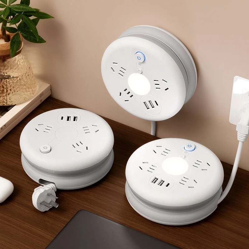 公正品可伸缩收纳插座接线板多功能多孔usb插排办公插板宿舍长线