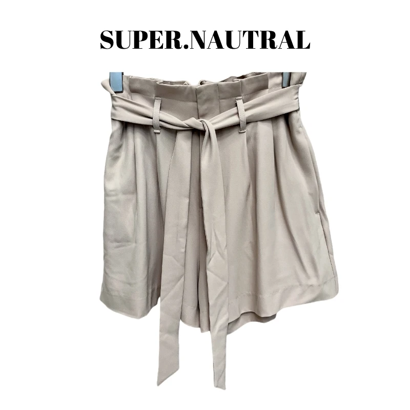 super.natural【MM303】女士腰间系带中高腰短裤时尚休闲宽松短裤