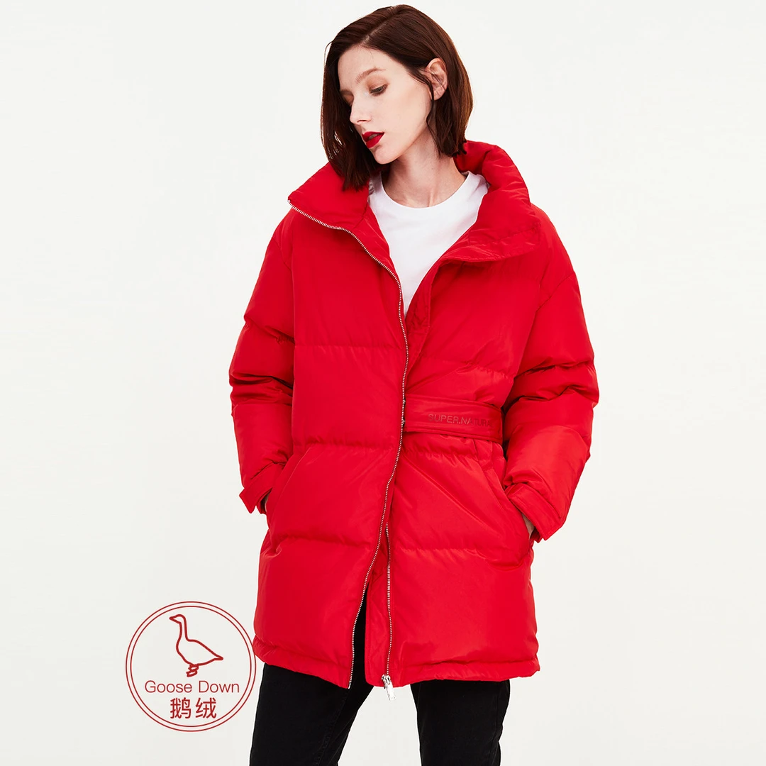 super.natural【YR36】女士保暖鹅绒服羽绒服长款时尚休闲潮流通勤