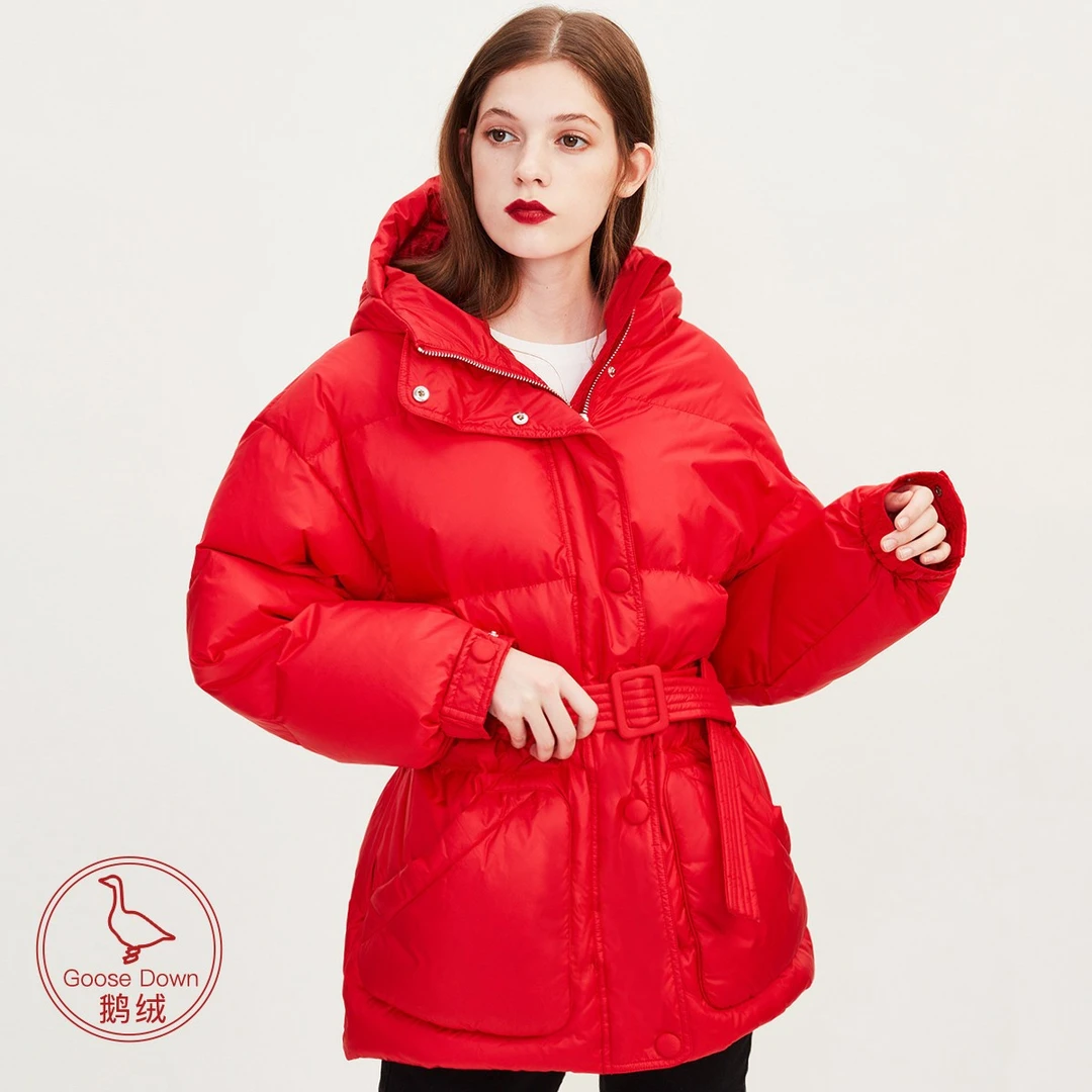 super.natural【YR57】女士宽松款鹅绒服时尚款保暖休闲潮流羽绒服