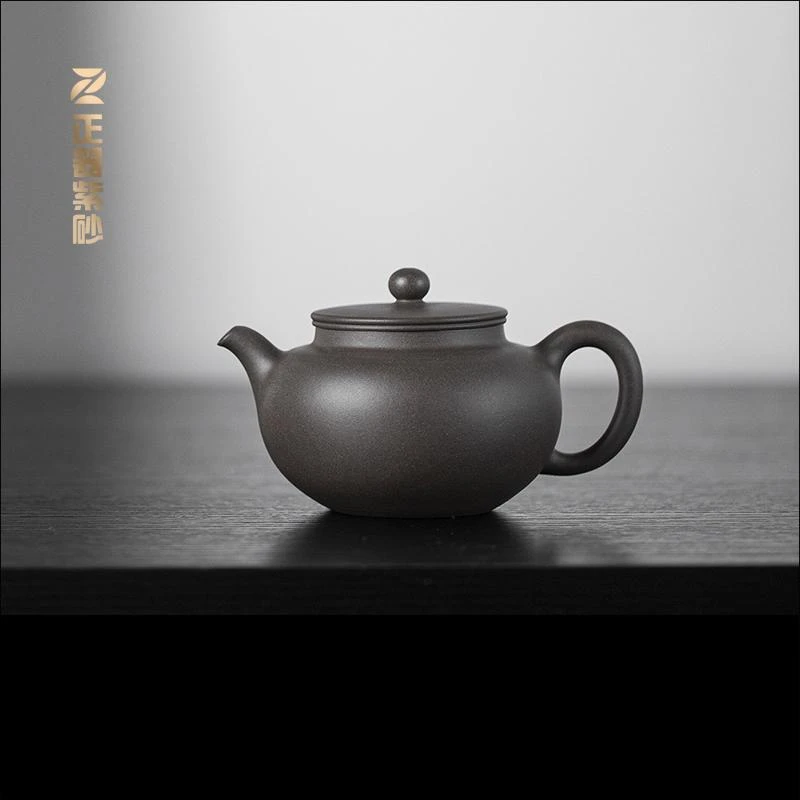 素版宜兴原矿清灰泥纯全手工紫砂壶 高端茶器 线韵壶 中品3291