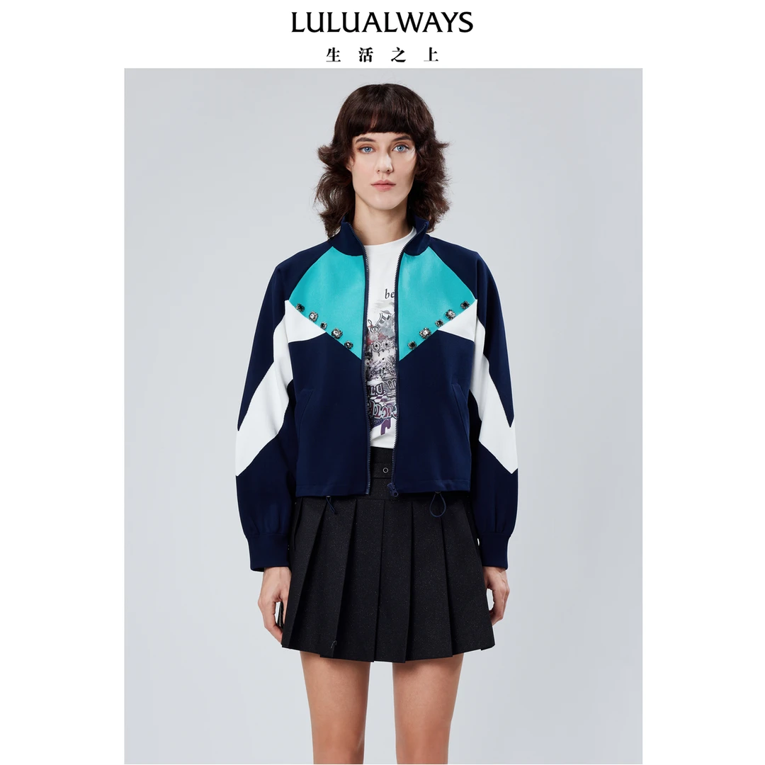 LULUALWAYS新款撞色浪漫针织外套