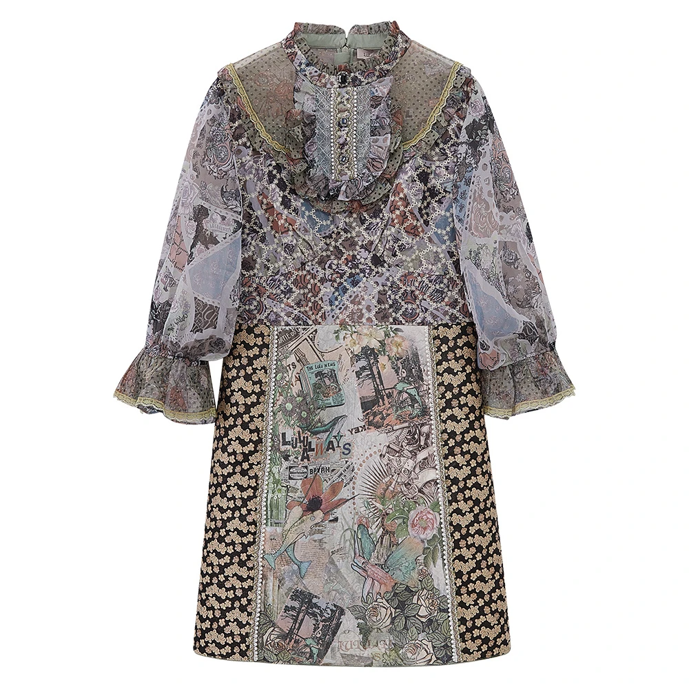 【高高甄选】lulusmile提花碎花连衣裙