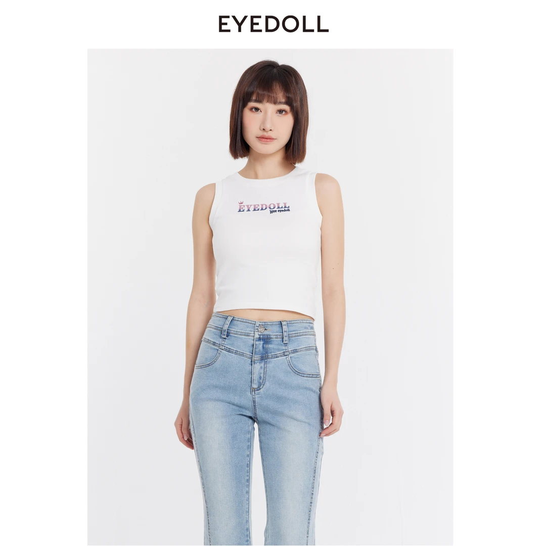 【老板娘夏天】EYEDOLL春季新款百搭简约短款修身背心