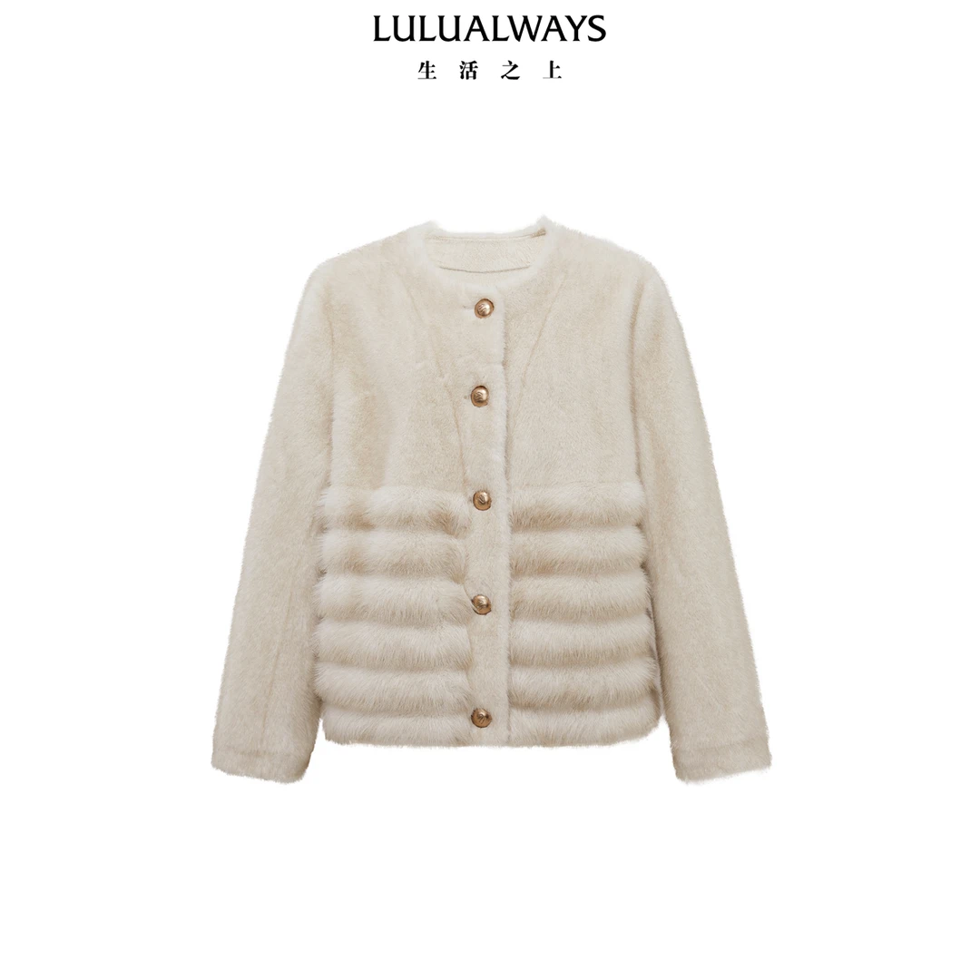 LULUALWAYS24冬季轻奢仿水貂毛短款毛绒外套