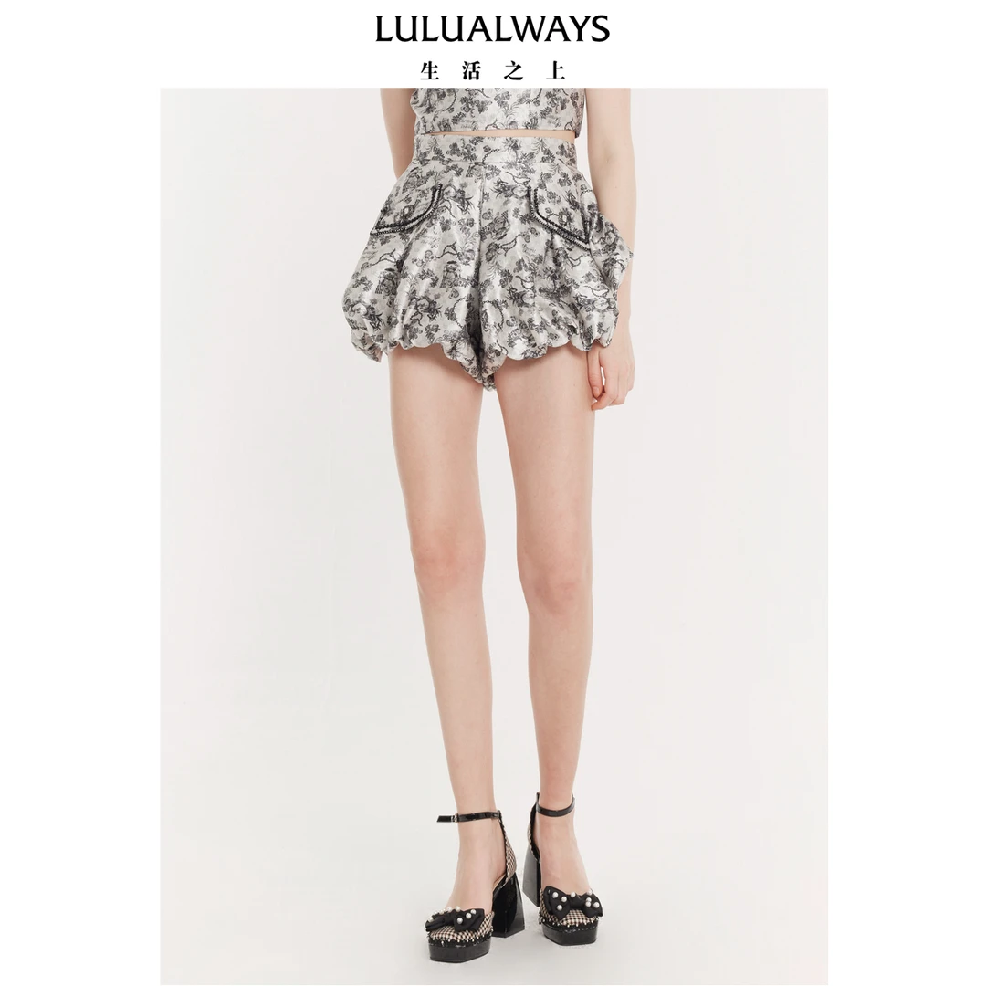【老板娘夏天】LULUALWAYS新款俏皮洋气高腰蓬蓬短裤