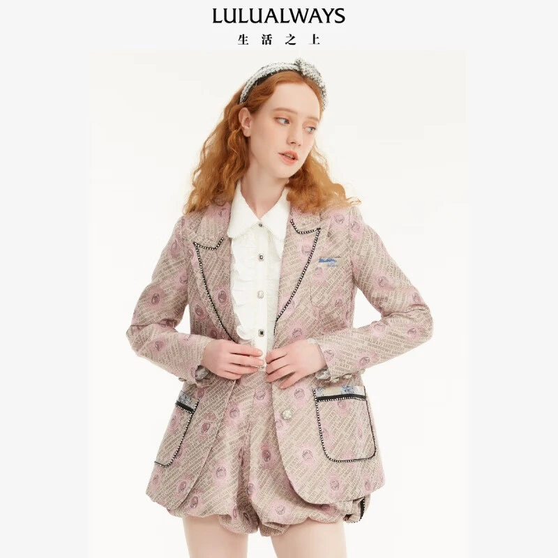 LULUALWAYS新款粉色西装外套