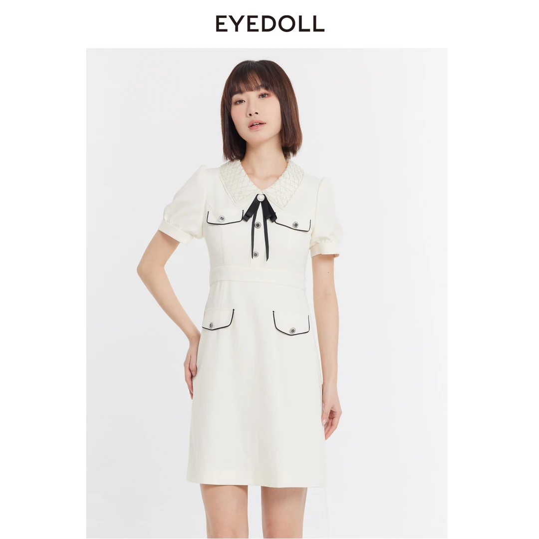 EYEDOLL新款简约小香风短款连衣裙