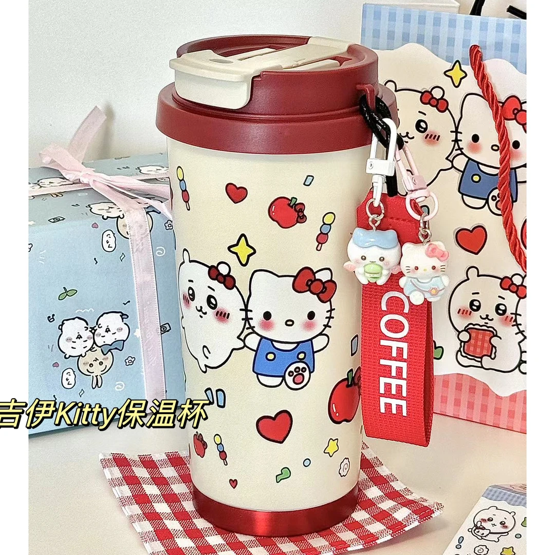 吉伊卡哇HelloKitty双饮保温杯316不锈钢送礼水杯便携高级感儿童