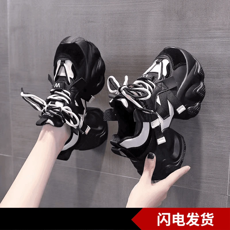 断码老爹鞋超轻女2024年春夏新款网红小众百搭厚底女爆款透