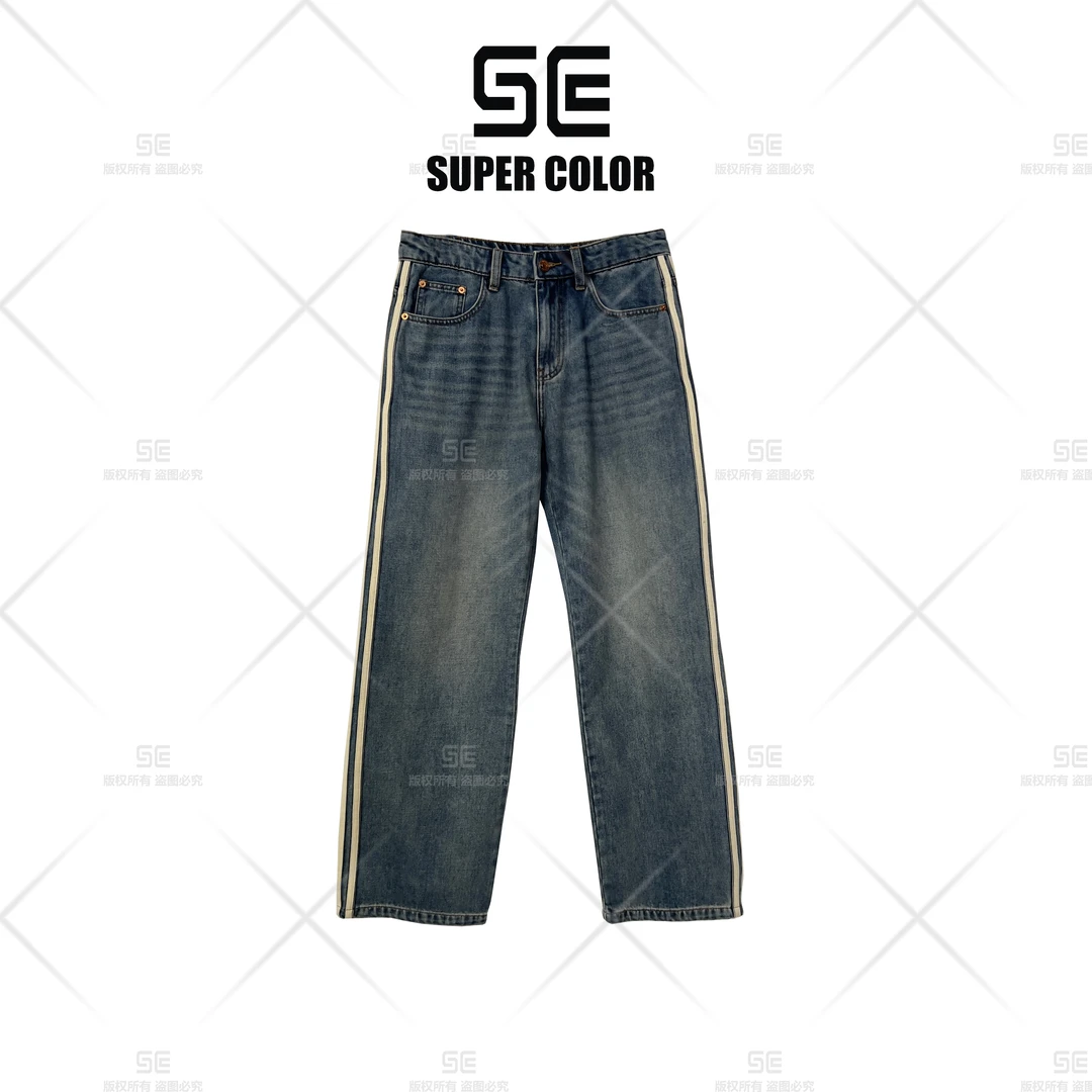 .编号【】【条纹牛仔裤】24ss//新款潮牌休闲牛仔裤 1230