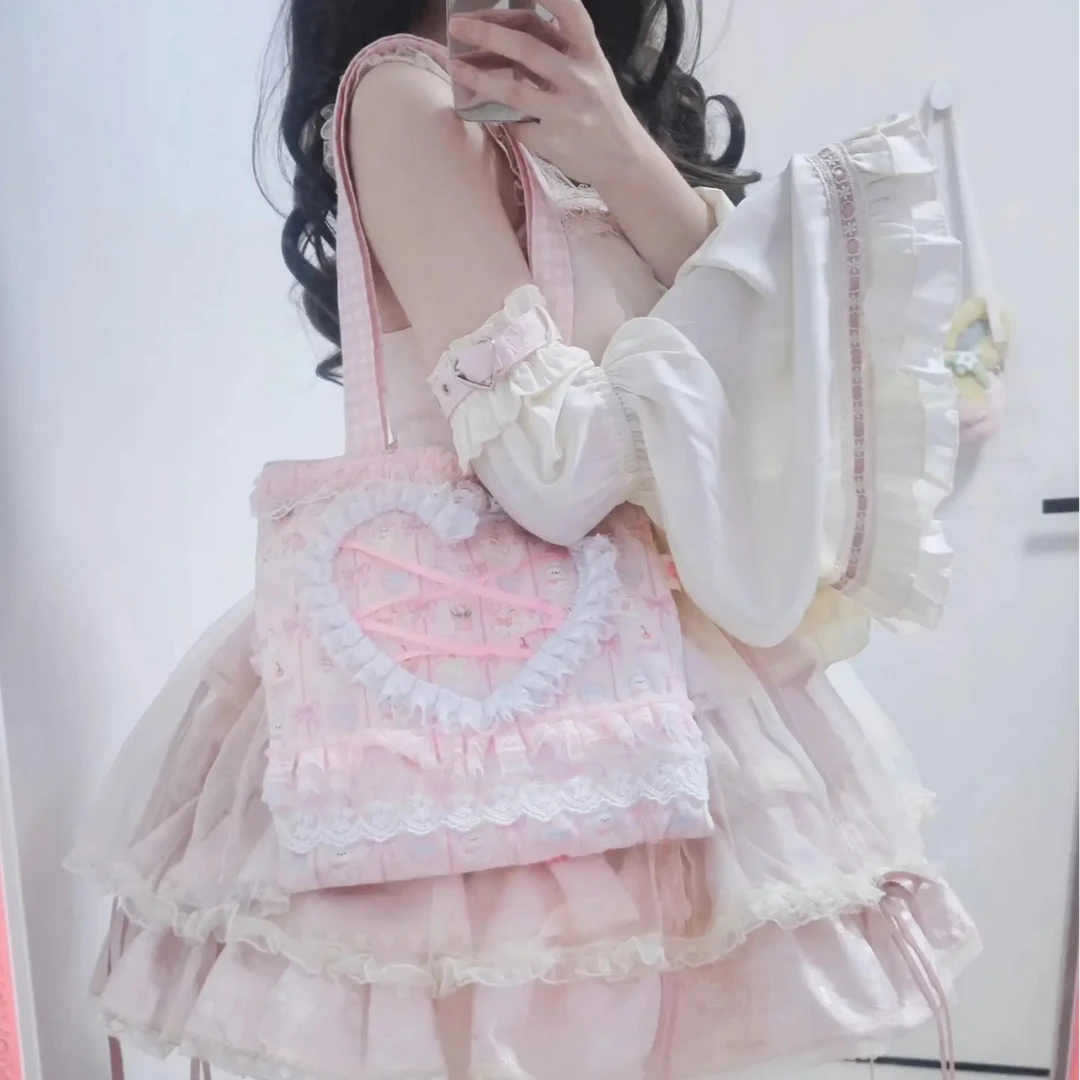 甜心Honey手作包包蕾丝少女甜美学生日常ins软妹华丽百搭lolita