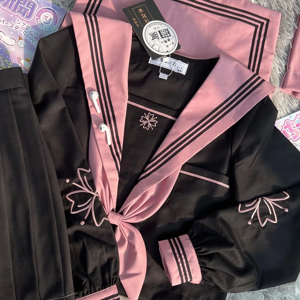 【花吹雪】猫腻JK社原创日系暗黑不良jk制服裙正版短裙套装水手服