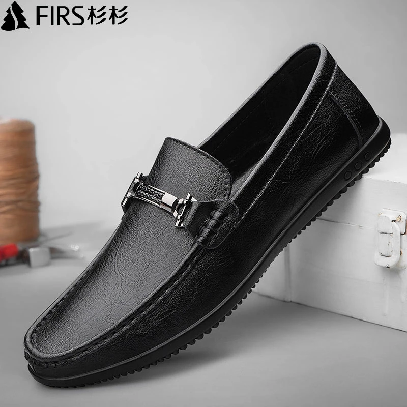 FIRS/杉杉男士皮鞋休闲豆豆鞋夏季透气软底潮流百搭舒适时尚韩版