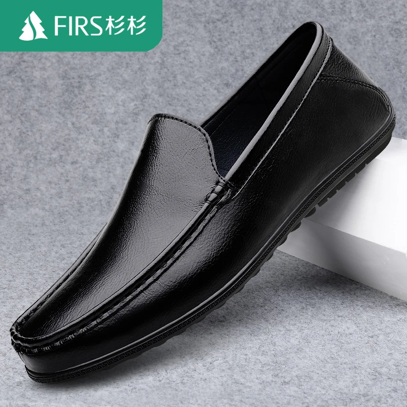 FIRS/杉杉春夏新款男士百搭透气软底防滑爸爸鞋中年开车懒人皮鞋