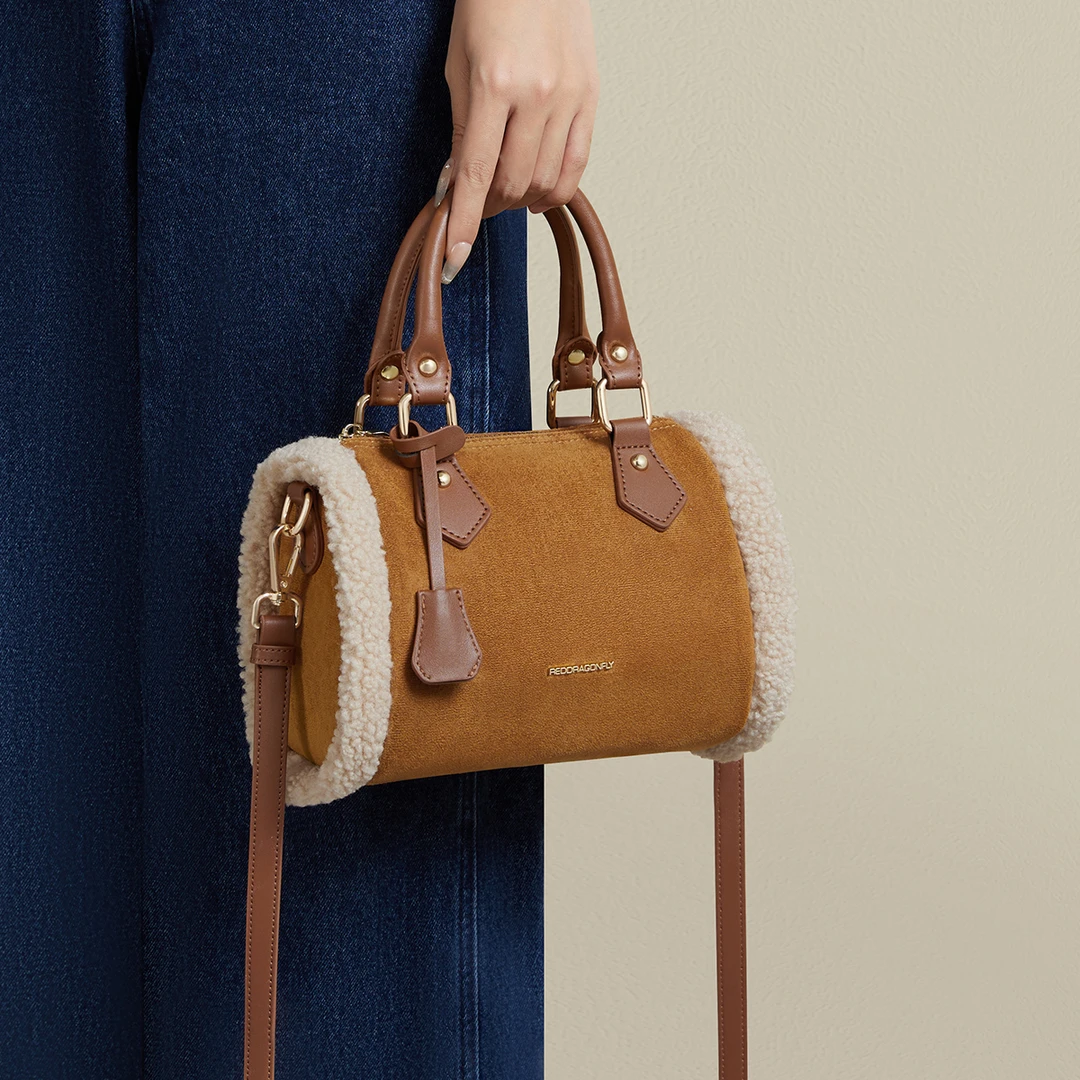 红蜻蜓秋冬新款枕头包波士顿包单肩斜挎包L-HQTLL001