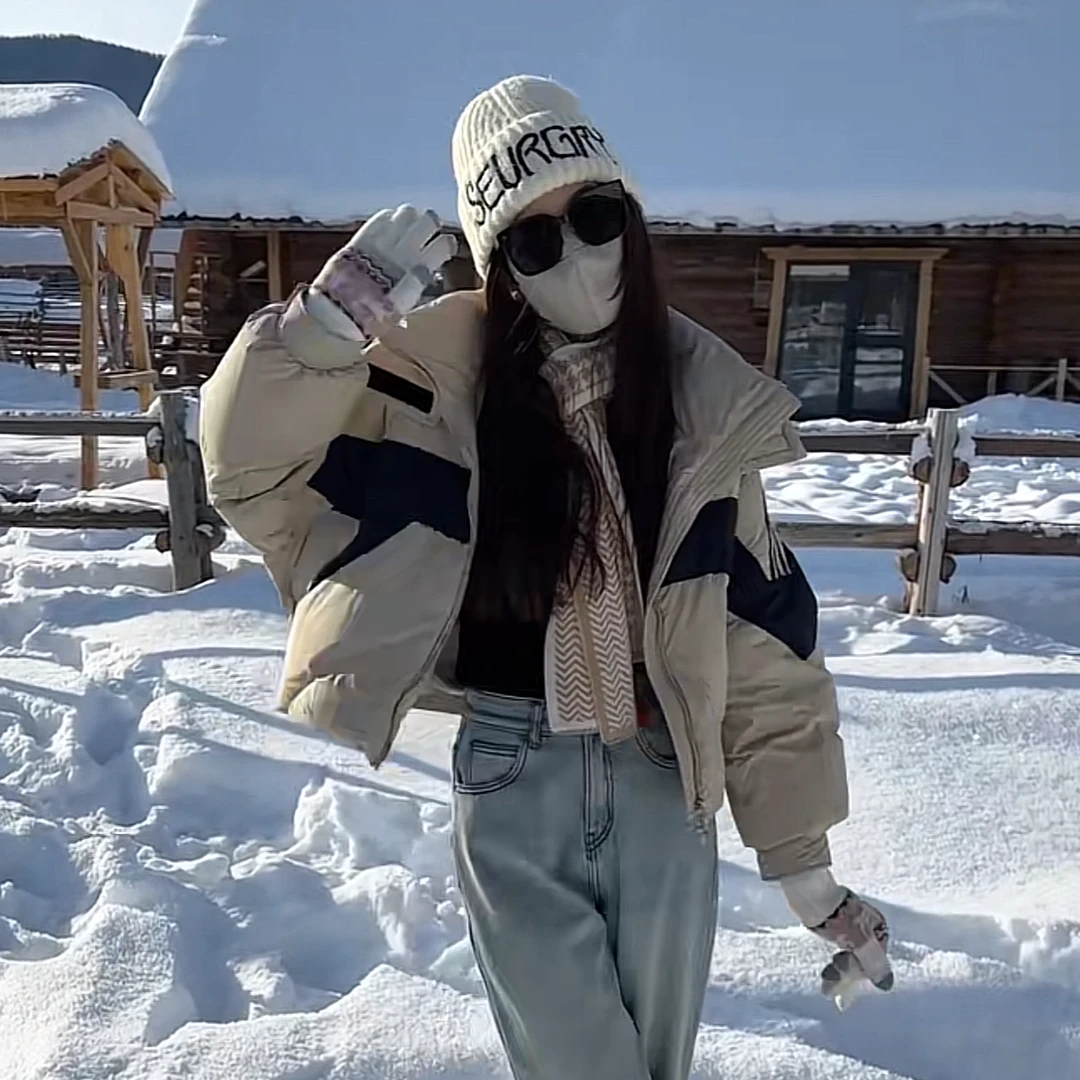 6748短款加厚连帽棉服外套女2024冬季小个子百搭保暖轻薄棉衣Q