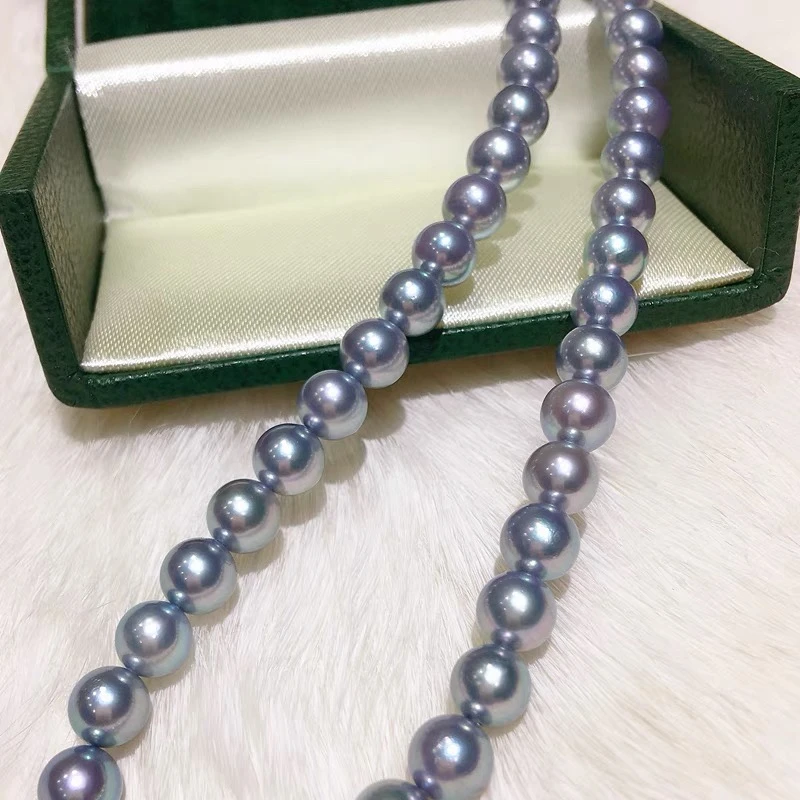 ZDM65海水珍珠真多麻正圆极光几乎无暇6-6.5mm18K黄金尾链仙女链