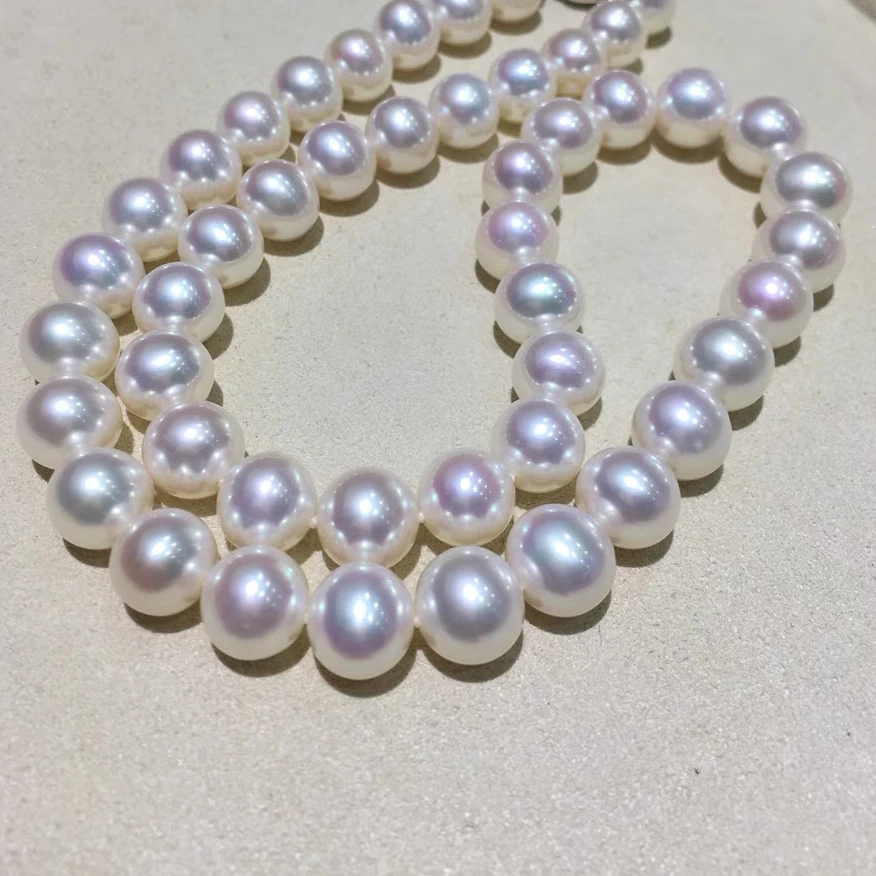 欧若拉A199正圆极强光天然淡水珍珠8m锁骨链女时尚全珠项链