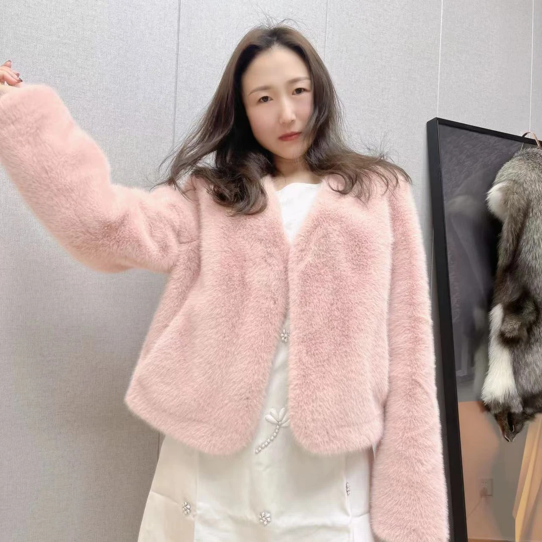 米兰貂绒简单大方时尚款百搭修身外套以直播间为准