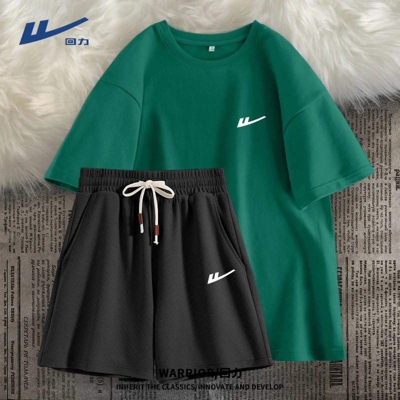 时尚运动套装女夏季新款宽松短袖短裤宽松休闲运动高能感两件套