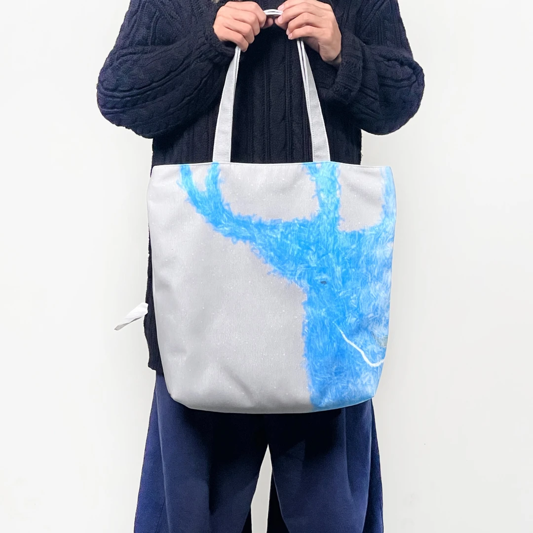 无则艺A605原创艺术单肩托特包蓝色麋鹿