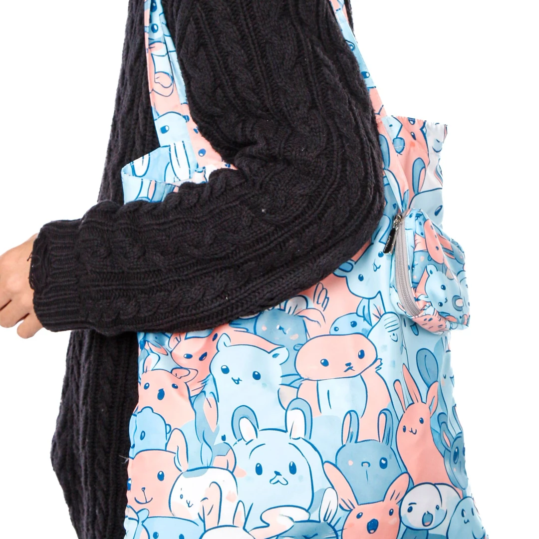 无则艺【方形收纳包】新款大容量布单肩手提包旅行猫咪妈咪包