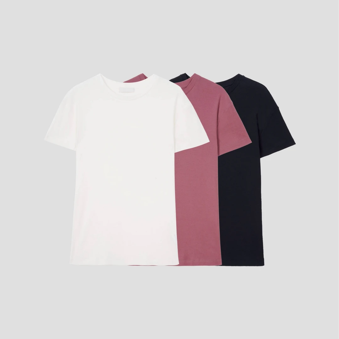 【燕子推荐】休闲圆领强捻T恤轻薄柔软弹力上衣微落肩活力女短袖