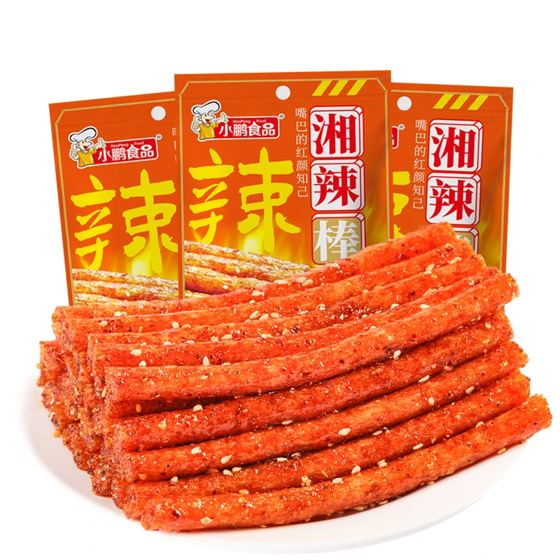 【小鹏食品】湘辣棒网红辣条香辣休闲零食儿时回忆吃货解馋小吃96g