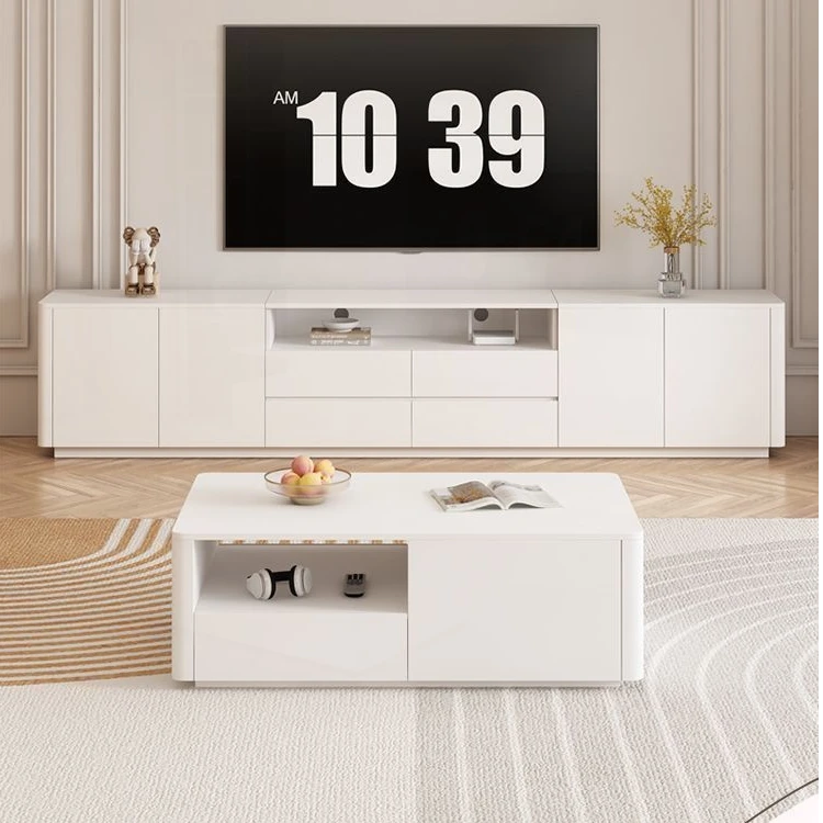 落地电视柜茶几组合套装客厅隐藏插座式电视柜现代简约电视柜实木