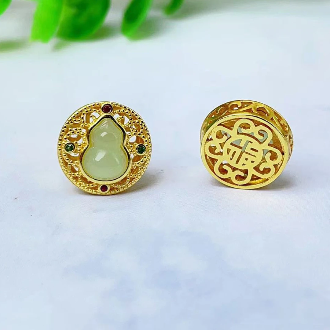 【萌宝饰品】B563和田晴水蛋面葫芦圆形配件手串DIY配饰6.6*12.9mm