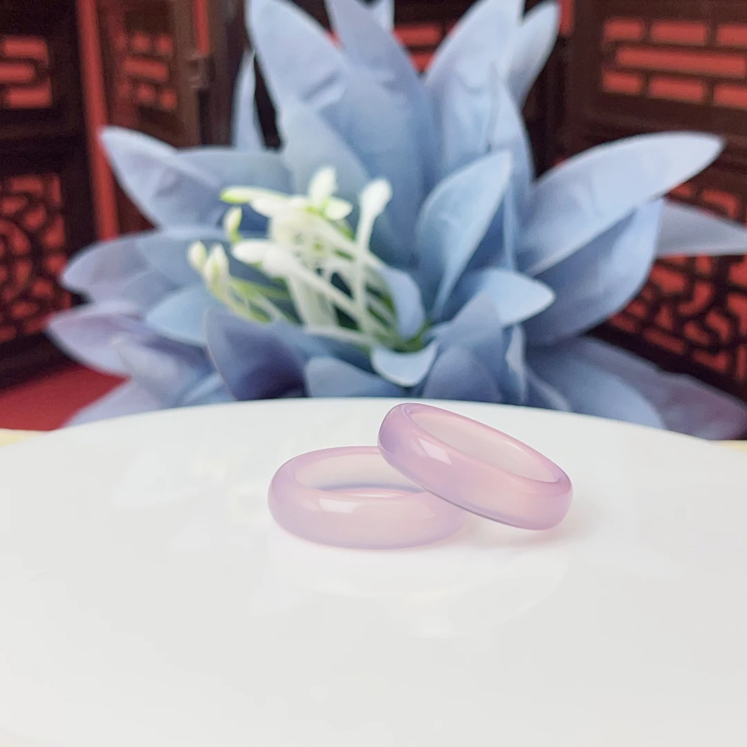 【萌宝饰品】A57粉玉髓指环跑环外圈23mm内圈17mm DIY配饰