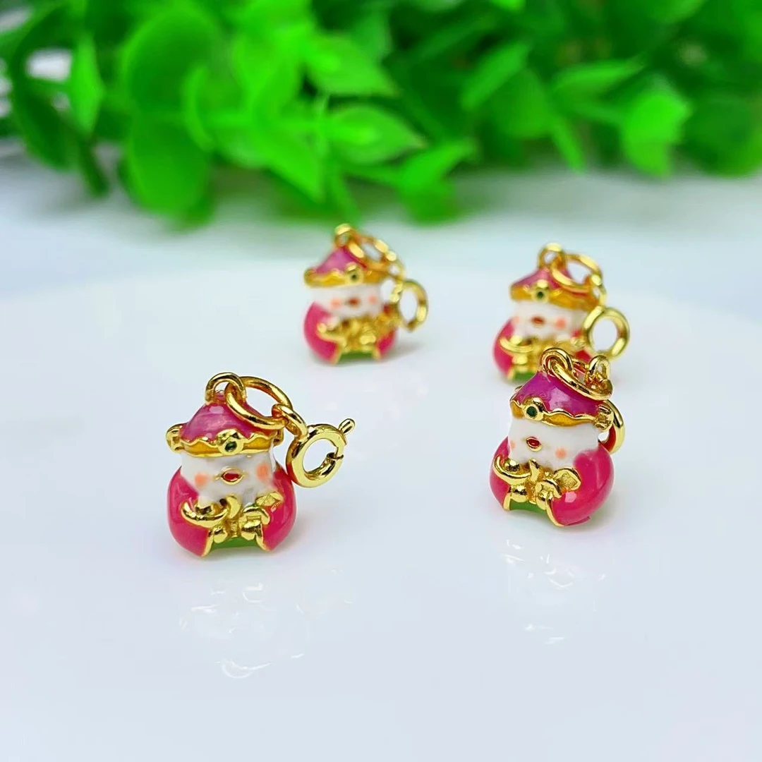 【萌宝饰品】B742烧蓝财神爷高保色滴流挂坠DIY复古配件8*12mm