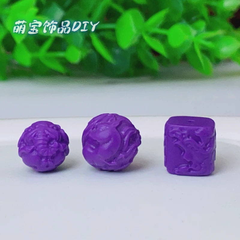 【萌宝饰品】A234紫云母雕刻大家庭通孔款配件多样性DIY配件