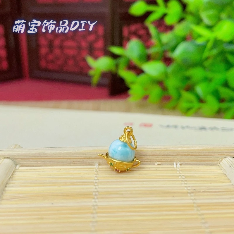 【萌宝饰品】海纹石把把壶滴流款 约12*8mm 手串配件时尚 百搭 简约