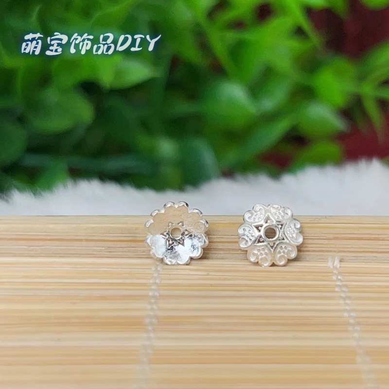 925银银制品 【萌宝饰品】A60银饰隔片7.6mm{一对}时尚DIY手串配饰