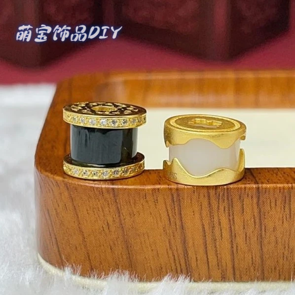 【萌宝饰品】F85和田玉车轮隔珠通孔款时尚百搭/DIY配件/多样性发货