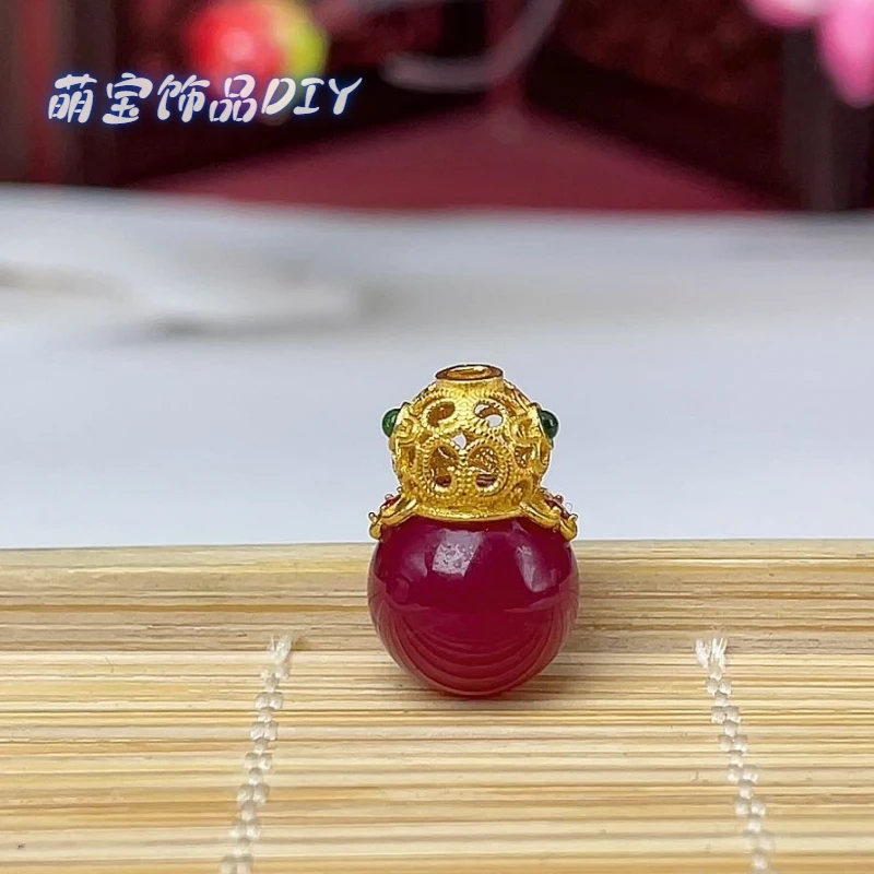 【萌宝饰品】B106红宝石葫芦通孔、滴流多样性10*15mm红艳精美DIY配