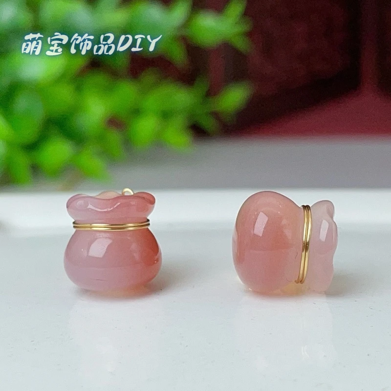 【萌宝饰品】A84盐源玛瑙钱袋滴流款10.5*11mm装米米DIY配件