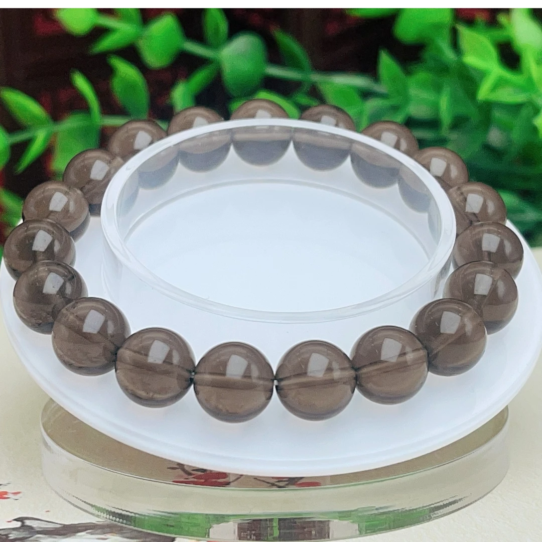 【萌宝饰品】茶水晶单圈圆珠手串10mmDIY手串素圈