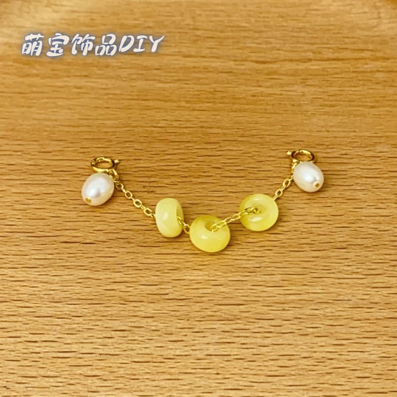 【萌宝饰品】B203蜜蜡平安扣珍朱链长约 71mm三生三世DIY多样性发一