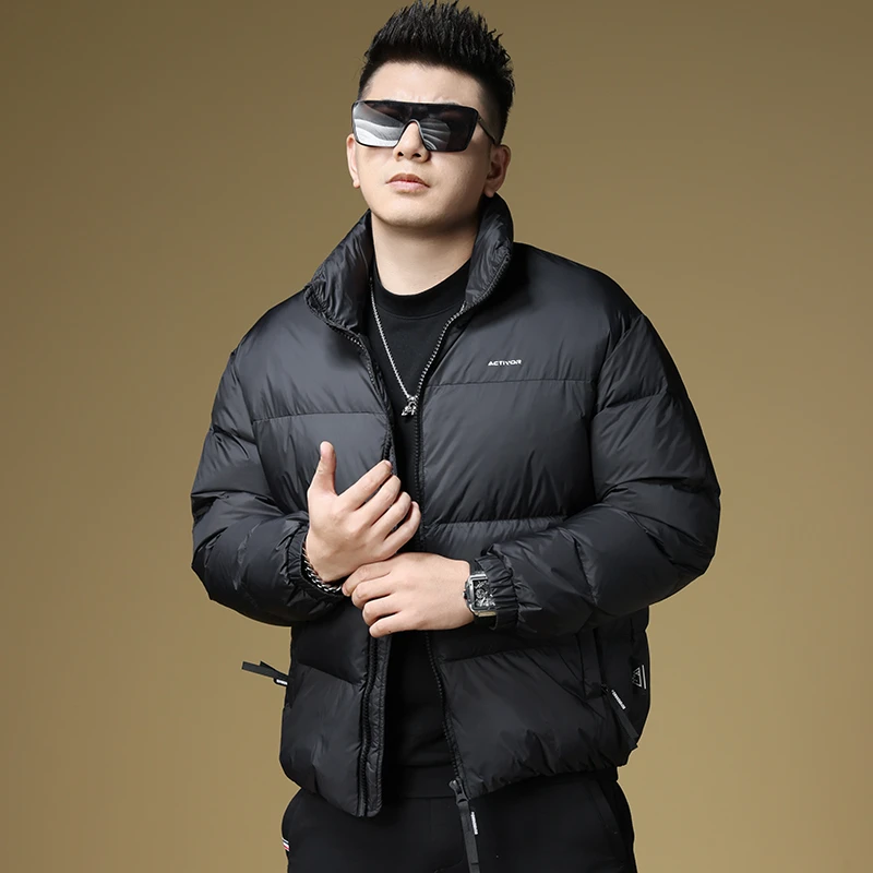 男士羽绒服冬季2025新款潮流立领修身短款保暖外套加厚休闲面包服