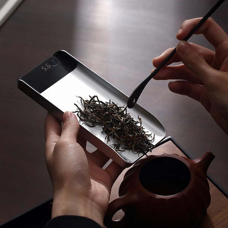华匠可称重电子茶则小型茶荷茶匙散茶叶克数秤茶器泡茶茶具零配件