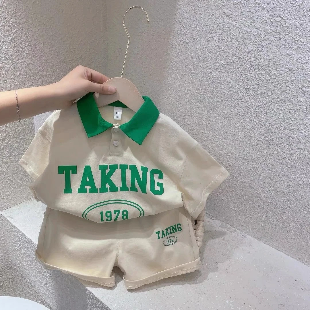 男童韩版POLO衫套装夏季宝宝短袖运动套装小童休闲短袖短裤套装